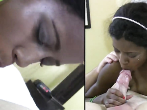 Filling Black Teen Pussy With Hard White Cock