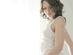 Tight Russian Teen Pussy Opens For A Big Dildo