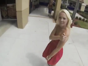 Getting A Car Blowjob From A Bleach Blonde Girl