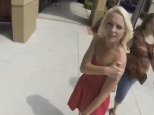 Getting A Car Blowjob From A Bleach Blonde Girl