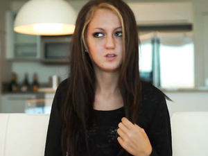 Slutty And Skinny Girl Sits On A Big Dick And Bounces