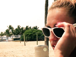 Red Bathing Suit Babe With Curves Gets Laid